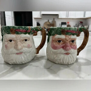 Vintage Nantucket Santa Claus Mug, Father Christmas, Old World Christmas set (2)